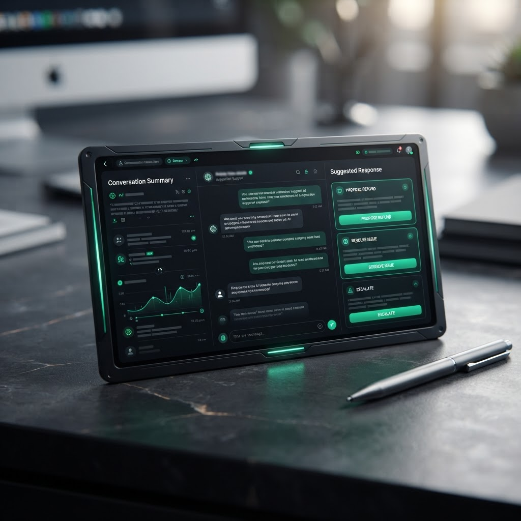 Replyroom AI support copilot interface